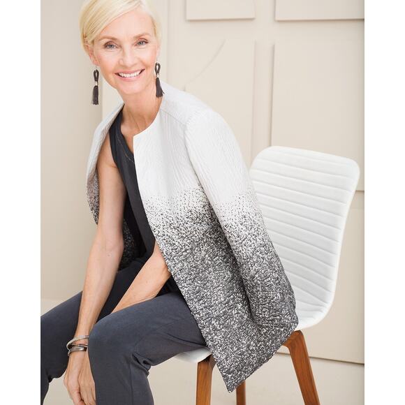 Chicos Shacket Womens Formal Blazer Jacket Sequin Shimmery Top 12 / 14 - Picture 11 of 11